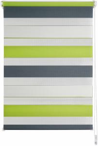 ondeco Doppelrollo Klemmfix Duo Rollo für Fenster ohne Bohren, Sonnenschutz Plisseerollo lichtdurchlässig und Blickdicht - Green-Grau - 90x160 cm