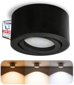 Schwarz Gebürstet - Licht: Warmweiß