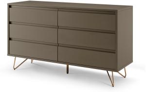 Schubladenkommode Kommode mit 6 Schubladen 120 x 40 x 70 cm MDF und Metall