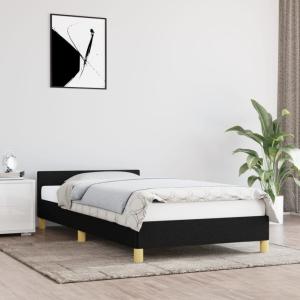vidaXL Polsterbett mit Kopfteil Stoff 80x200 cm Schwarz