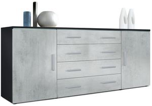 Schwarz matt/Beton Oxid Optik