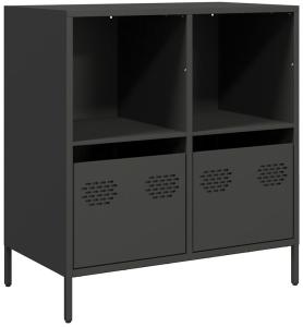 vidaXL Sideboard Schwarz 68x39x73,5 cm Kaltgewalzter Stahl 851358