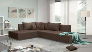 Stylefy Livia Ecksofa Braun Velours