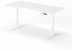 elektrisch höhenverstellbarer Schreibtisch CURVED 200 x 90 cm - Gestell Weiss, Platte Weiss