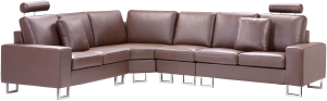 Ecksofa rechtsseitig Leder braun STOCKHOLM