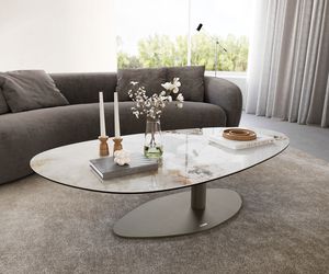 Tischplatte: Weiß-Beige; Gestell: Titanfarbig