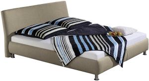 Maintal Polsterbett Maddy, 180x200 cm, Strukturstoff, 7-Zonen-Kaltschaum Matratze h2, taupe