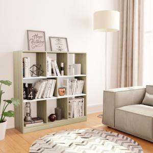 vidaXL Bücherregal Weiß und Sonoma-Eiche 97,5x29,5x100cm Holzwerkstoff 800176