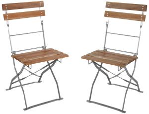 2er Set Gartensessel Biergartensessel Gartenstuhl Akazienholz klappbar Balkon