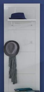 Wandgarderobe Garderobenpaneel Kito in Hochglanz weiß 53x155 cm