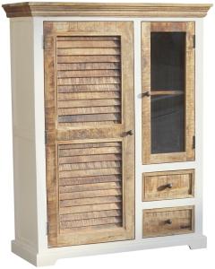 Highboard 100x128cm 'Nizza' Mango weiß natur