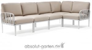 Komodo 5 Loungesofa Kunststoff (Bianco / canvas Sunbrella® *)