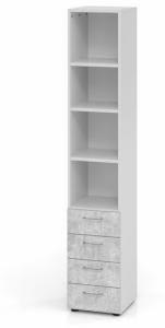 Regal 6OH 40 x 42 x 74,8 cm 4 Schübe Griff BS Grau/Beton