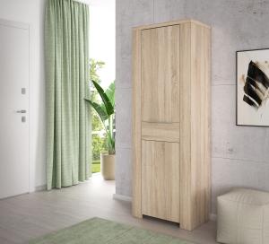 FORTE Calpe Kleiderschrank, Holzwerkstoff, Beige, 69,4 x 198,7 x 42 cm