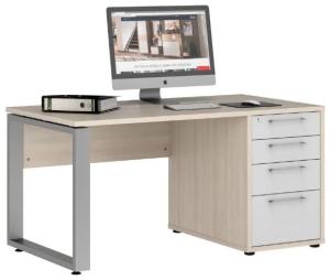 Maja Möbel Homebase Schreibtisch 1348 Scandic Wood - Weiß Hochglanz