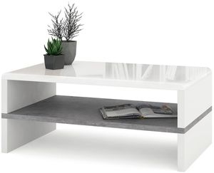 Weiß Hochglanz / Beton