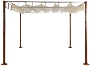 Mendler 'HWC-L42' Pergola, stabiles 7cm-Metall-Gestell weiß / creme, 3x3 m