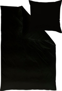 Uni-Mako-Satin - Curt Bauer Uni 135x200 + 80x80 cm-3318 schwarz