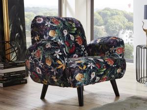 Atlantic Home Collection BEN, Sessel, Samt, Blumenmuster
