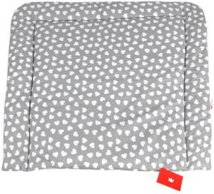 BABYLUX Wickeltischauflage Wickelauflage Baby Wickeltisch (70x70 cm, 95 - Herzen Grau)