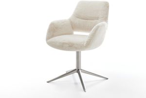 Sitzschale: Creme-Weiß; Stuhlgestell: Silber