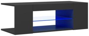 vidaXL TV-Schrank mit LED-Leuchten Grau 90 x 39 x 30 cm