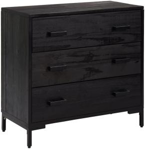 vidaXL Kommode Schwarz 75x35x70 cm Massivholz Kiefer 349926