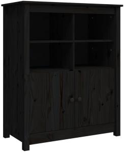 vidaXL Sideboard Schwarz 83 x 41,5 x 100 cm Massivholz Kiefer [821516]