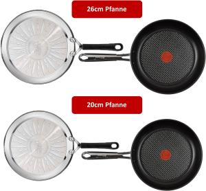 Tefal E76 Jamie Oliver Pfannenset 20cm & 26cm 4 tlg, Set 7 - Pfannen Induktion