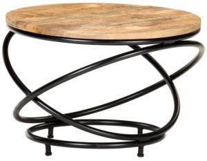 vidaXL Couchtisch Schwarz 60 x 60 x 40 cm Raues Mango-Massivholz