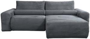 Selsey Leo - Ecksofa beidseitig montierbar mit Cordbezug und Schlaffunktion, grau