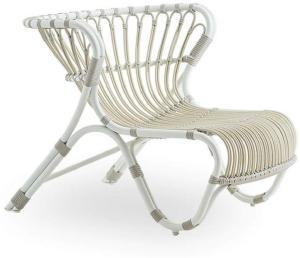 Casa Padrino Luxus Garten Lounge Sessel Weiß / Grau 79x92 x H. 68 cm - Wetterbeständiger Garten & Terrassen Sessel - Garten & Terrassen Möbel - Luxus Qualität