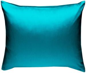 Bettwaesche-mit-Stil Mako-Satin / Baumwollsatin Bettwäsche uni / einfarbig petrol blau Kissenbezug 40x40 cm