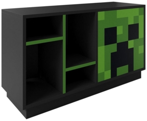 MINECRAFT - TV-Möbel, Lowboard, Konsolen-Regal, Gaming Möbel mit dunklem Design und Beleuchtung