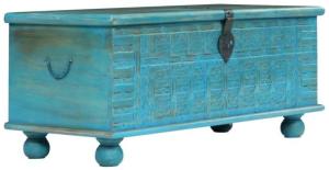 vidaXL Aufbewahrungstruhe Massivholz Mango Blau 100x40x41 cm 246479