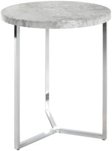 Beistelltisch >Elias< in chrom-Betonoptik aus Stahlrohr, MDF - 54cm (H)