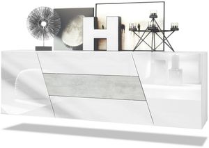 Weiß matt/Weiß Hochglanz/Beton Oxid Optik