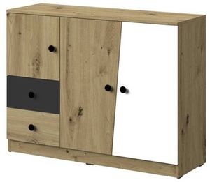 Artisan Eiche/Weiß-Schwarz Matt