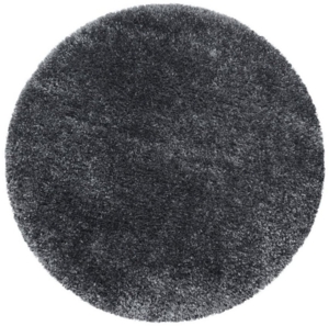 Hochflor Teppich Baquoa rund - 80 cm Durchmesser - Grau