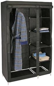 HI Kleiderschrank 110x46x178 cm Stoff Schwarz