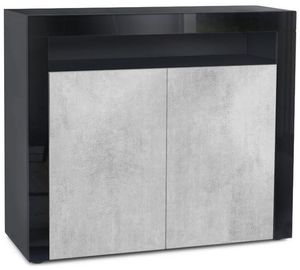 Schwarz matt/Beton Oxid Optik/Schwarz Hochglanz