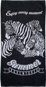 Kleidermann Strandtuch Liegetuch 90x165 Zebra Wildnis schwarz weiß 64980