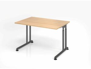Schreibtisch C-Fuß 120x80 cm Eiche/Graphit