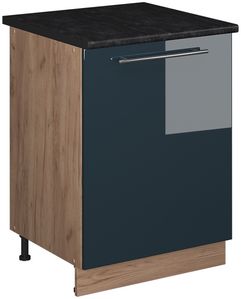 Dark Blue High Gloss/Goldkraft Oak