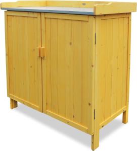 Habau 3106 Gartentisch mit Unterschrank, 98 x 48 x 95 cm, Natur