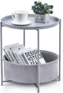 Kingrack Couchtisch,Beistelltisch,Runder Couchtisch,Sofatisch,Beistelltisch mit abnehmbarem Tablett，einfache Montage