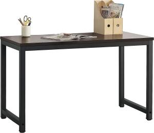 en, casa 'Herning' Schreibtisch höhenverstellbar, Schwarz/Walnussoptik, 75 x 120 x 60 cm