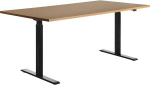 TOPSTAR | Schreibtisch | elektrisch höhenverstellbar | BxT 1800 x 800 mm | Platte Buche-Dekor | Gestell schwarz