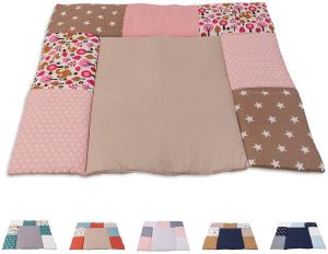 ULLENBOOM ® Wickelauflage 85x75 cm Sand Eichhörnchen (Made in EU) - Wickelunterlage Waschbar und für Unterwegs geeignet, Bezug: 100% OEKO TEX Baumwolle, Wickeltischauflage 75x85