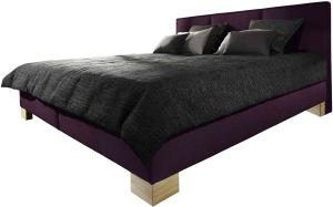 Maintal Polsterbett New York, 180x200 cm, Strukturstoff, Bettgestell ohne Matratze, beere